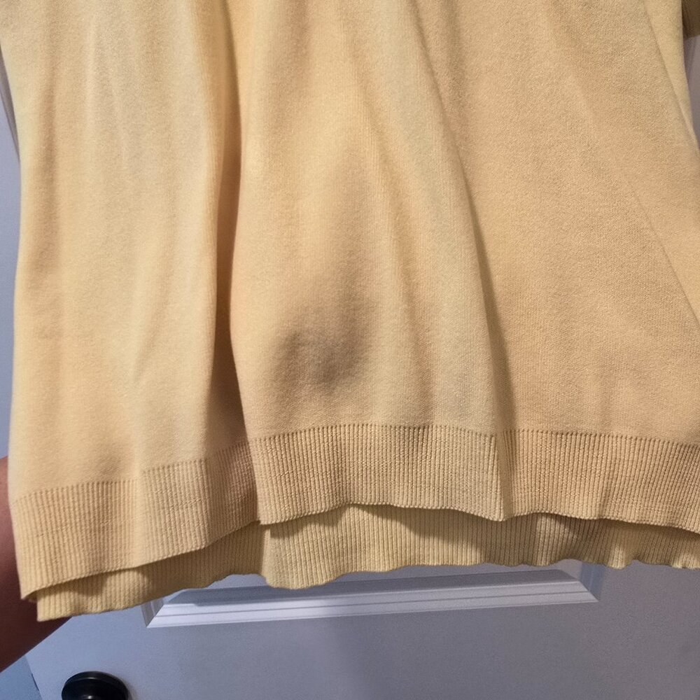 Vintage Montgomery Ward Ban Lon Polo Shirt Yellow Mens Medium Nylon Retro. GUC. - Picture 8 of 16